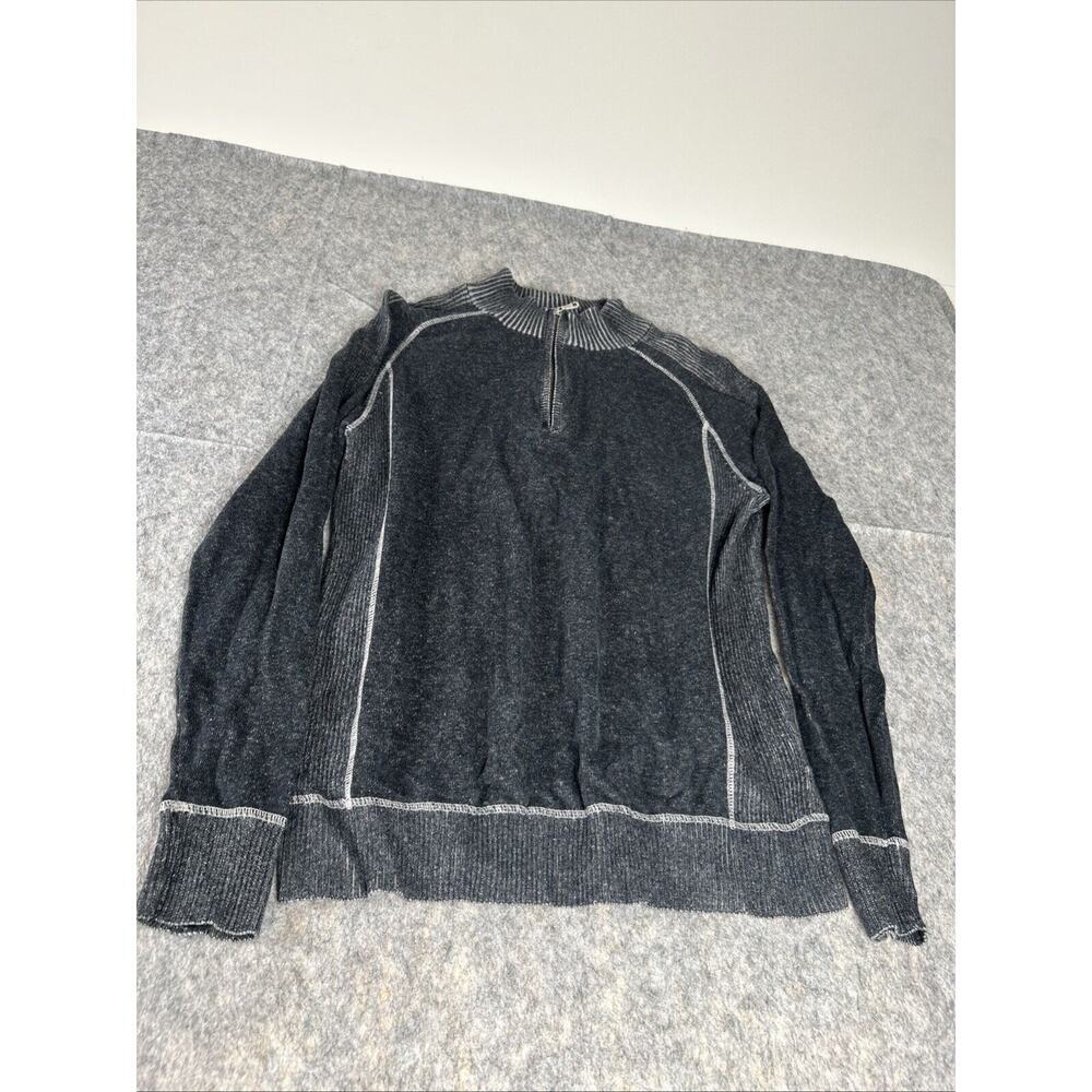 Bke Sweater Men's Size‎ Large Gray Athletic-Fit Knit Quarter Zip Long Sleeve